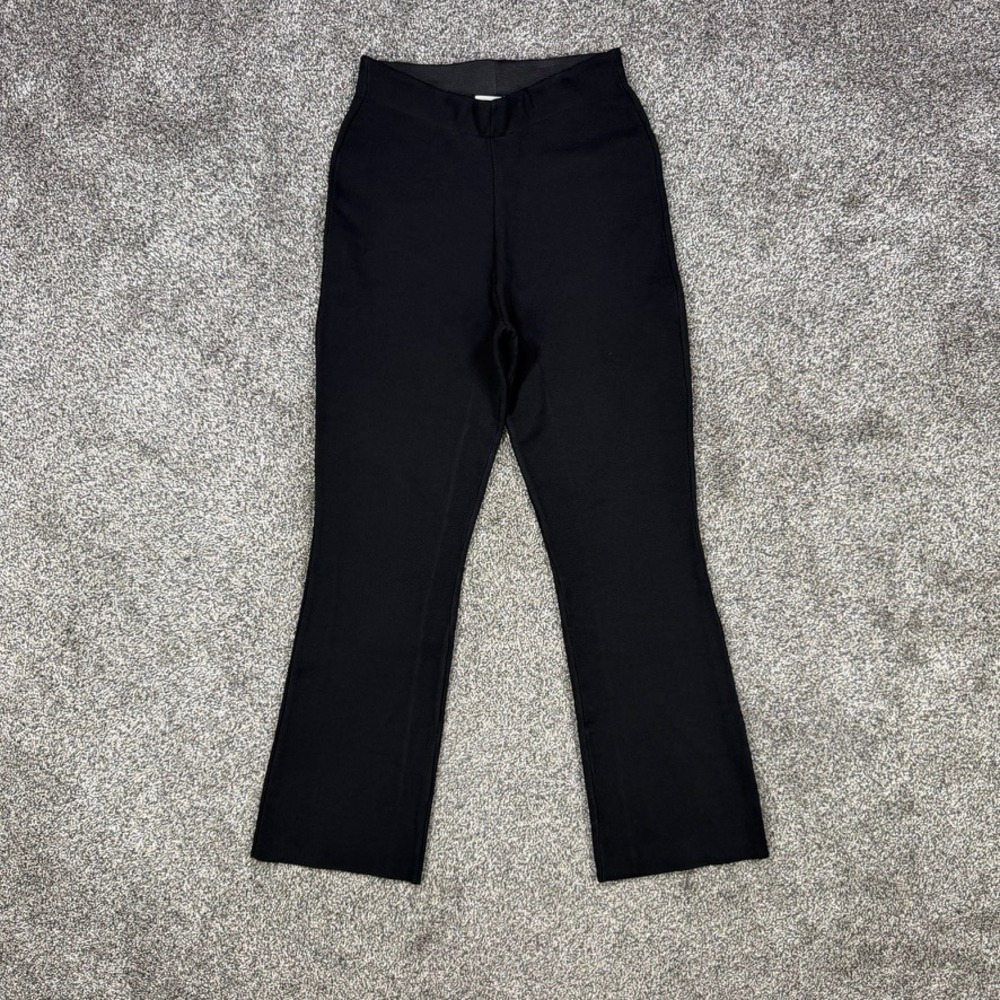 Tuckernuck Black Knit Flare Pants Womens Small High Rise Stretch Pull On Trouser